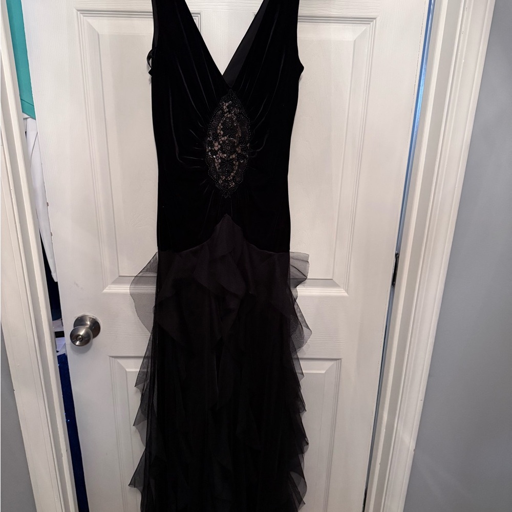 Jessica McClintock Black Backless Dress